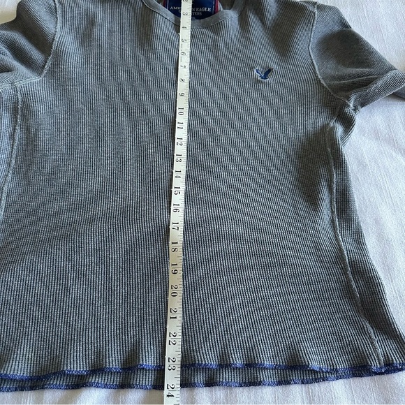 American Eagle Pullover Mens XL Thermal Waffle Knit Vintage Fit Grunge Preppy - Picture 3 of 7